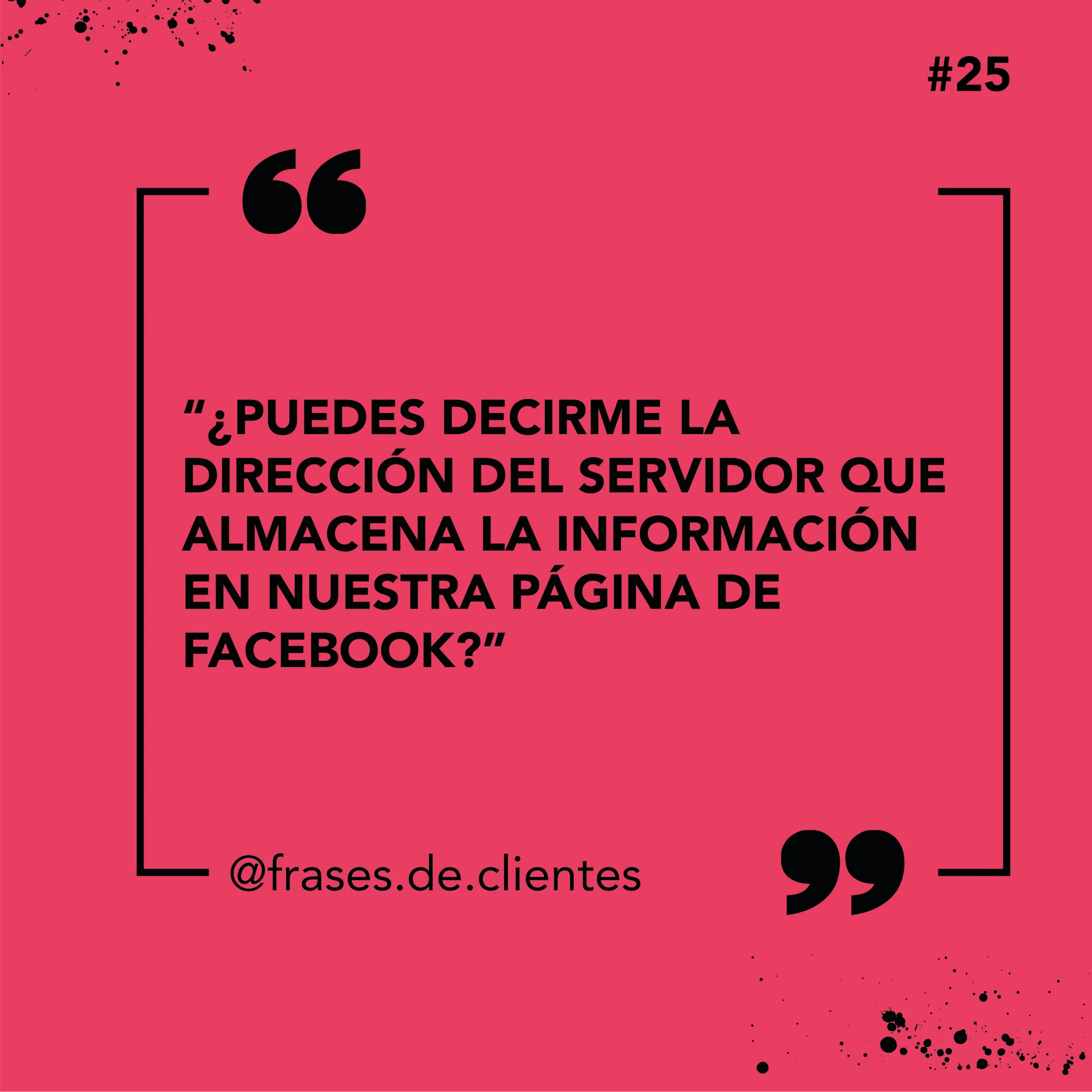 ¿Puedes decirme la dirección del servidor que almacena la información en nuestra página de facebook?