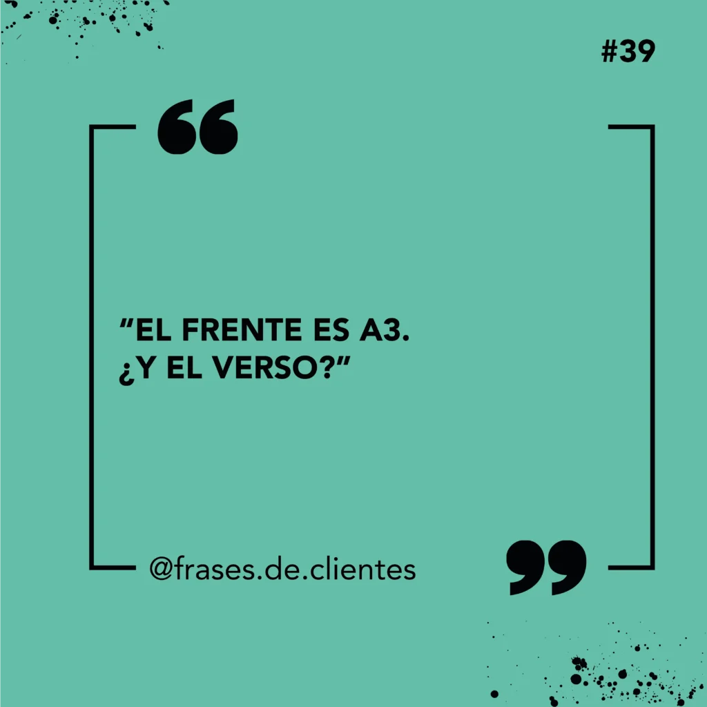 El frente es A3. ¿Y el verso?