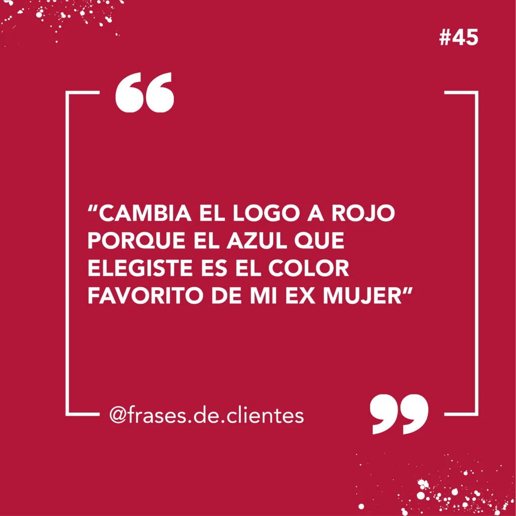 Cambia el logo a rojo porque el azul que elegiste es el color favorito de mi ex mujer.
